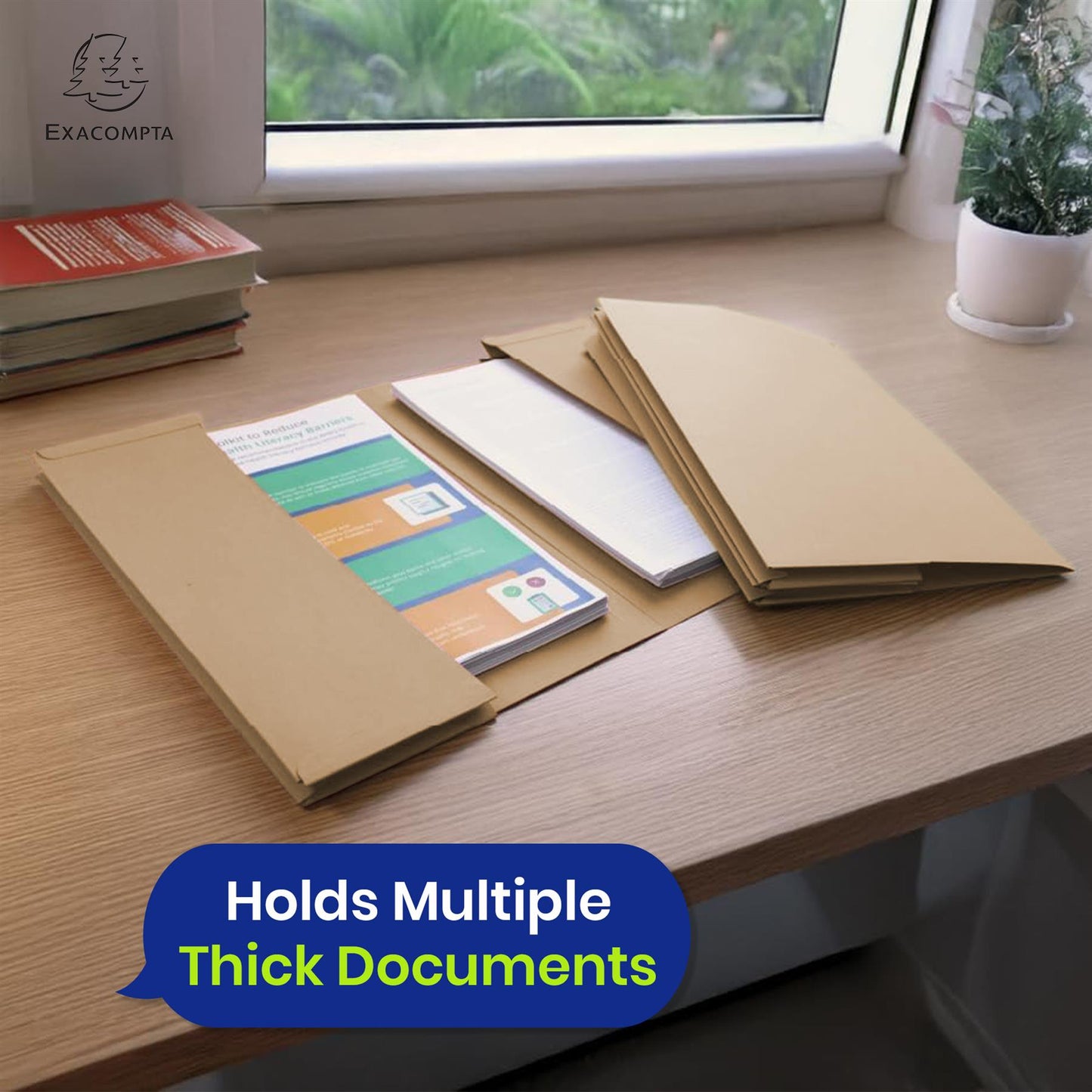 Exacompta Guildhall Double Pocket legal wallet, A4 Heavyweight Document Wallets, pack of 25 (Buff)