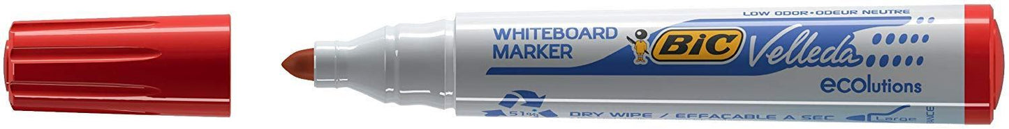 BIC VELLEDA MARKER 1701 RED - PACK OF 12