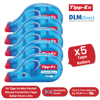 Tipp-Ex Pocket Mouse Correction Tape Roller 5mm x 6m - Pack of 5