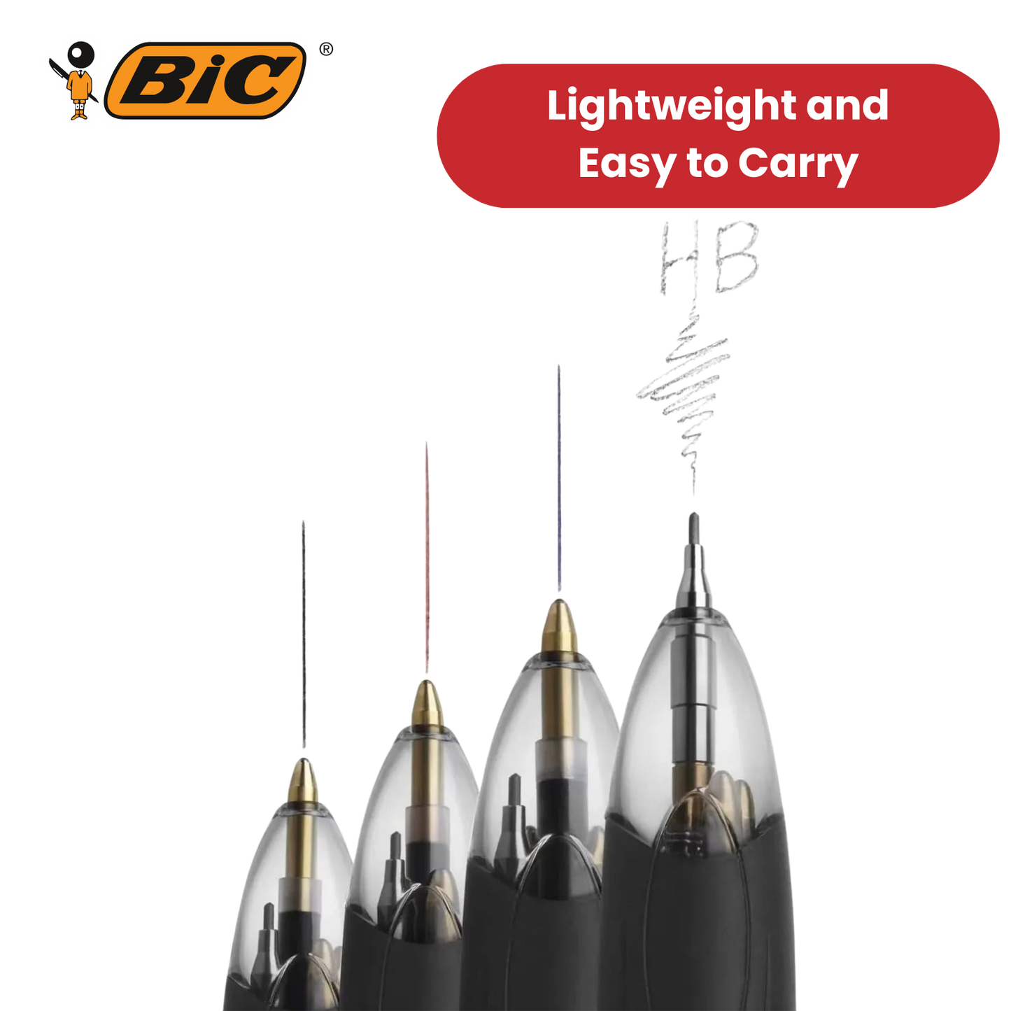 Bic 4 Colours Combination Medium Ballpoint Pen + Medium Mechanical Pencil