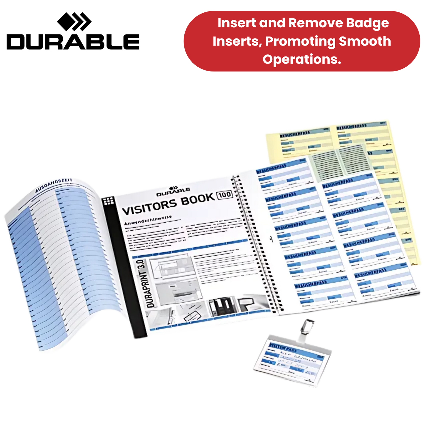 Durable Visitor Book 100 Refill Pack - 100 Perforated 90 x 60 mm Visitor -1 to 5