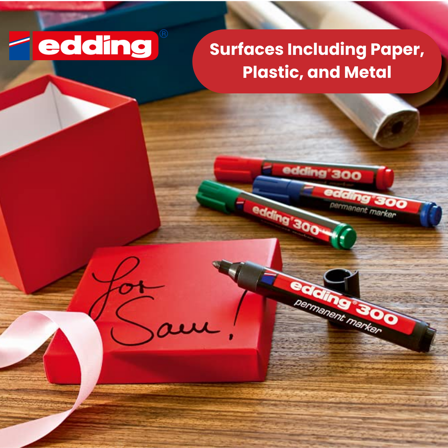 Edding 300 Permanent Marker Bullet 1.5-3mm Black - Single - 1 to 30 Packs