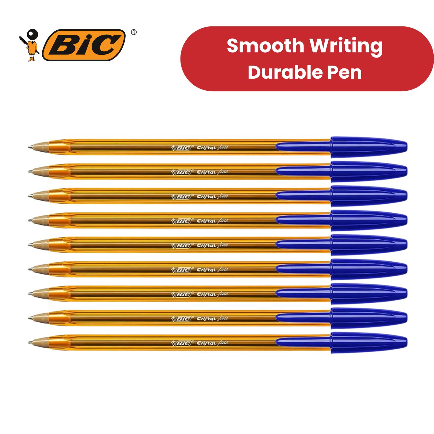 BIC CRISTAL FINE BALL POINT PEN BLUE - PACK OF 50 - 1 to 5 Packs