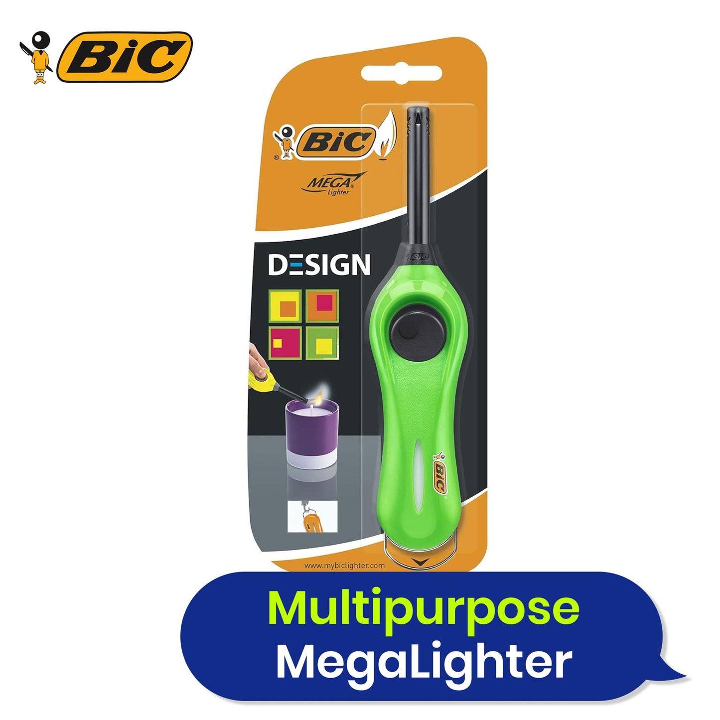 BIC Mega Standard Utility Lighter Design - Pack of 4