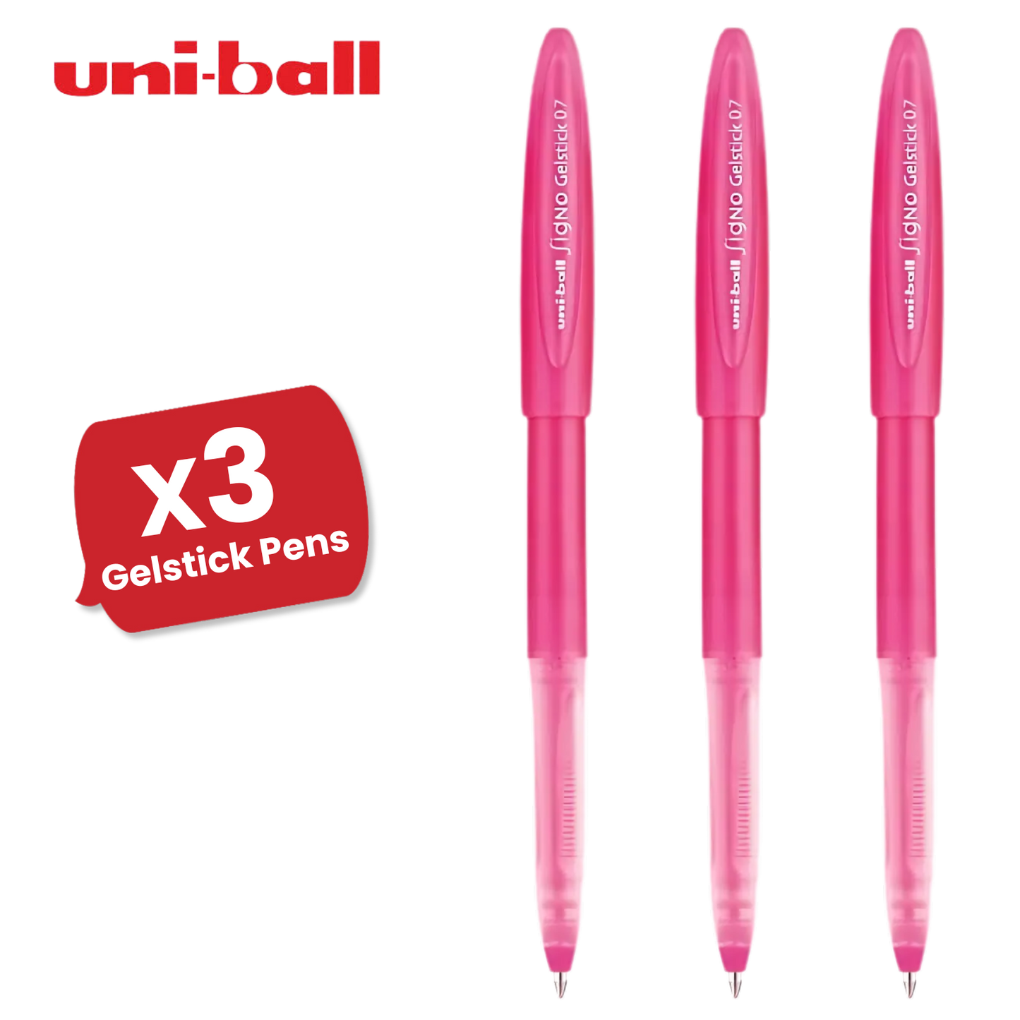 Uni-ball Signo GelStick 0.7mm Fine Point Pink Gel Pen Smooth Writing - Mutipens