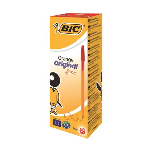 Bic Orange Ball Pen Fine Red Pk20