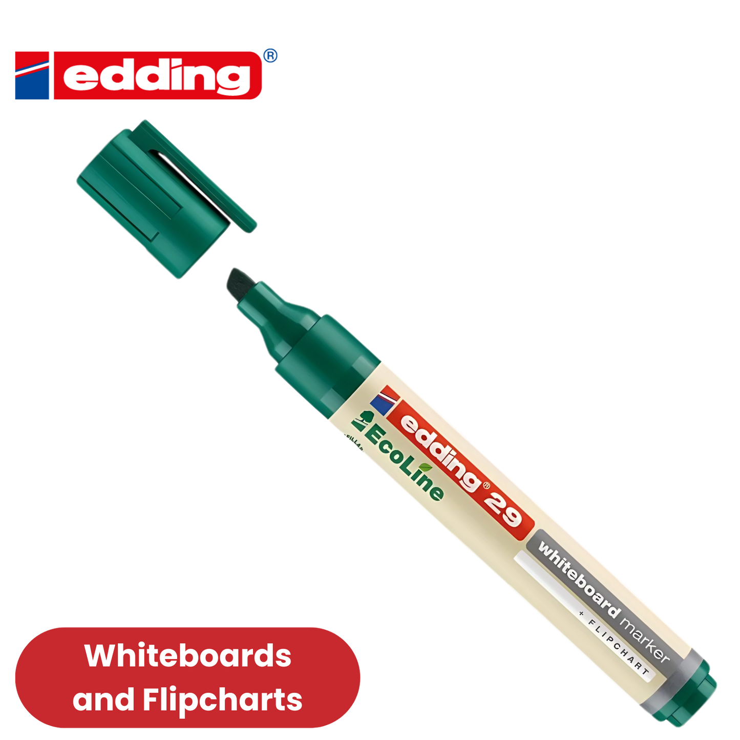 Edding 29 Ecoline Whiteboard EcoFriendly Multiple Markers Chisel Tip 1-5mm Green