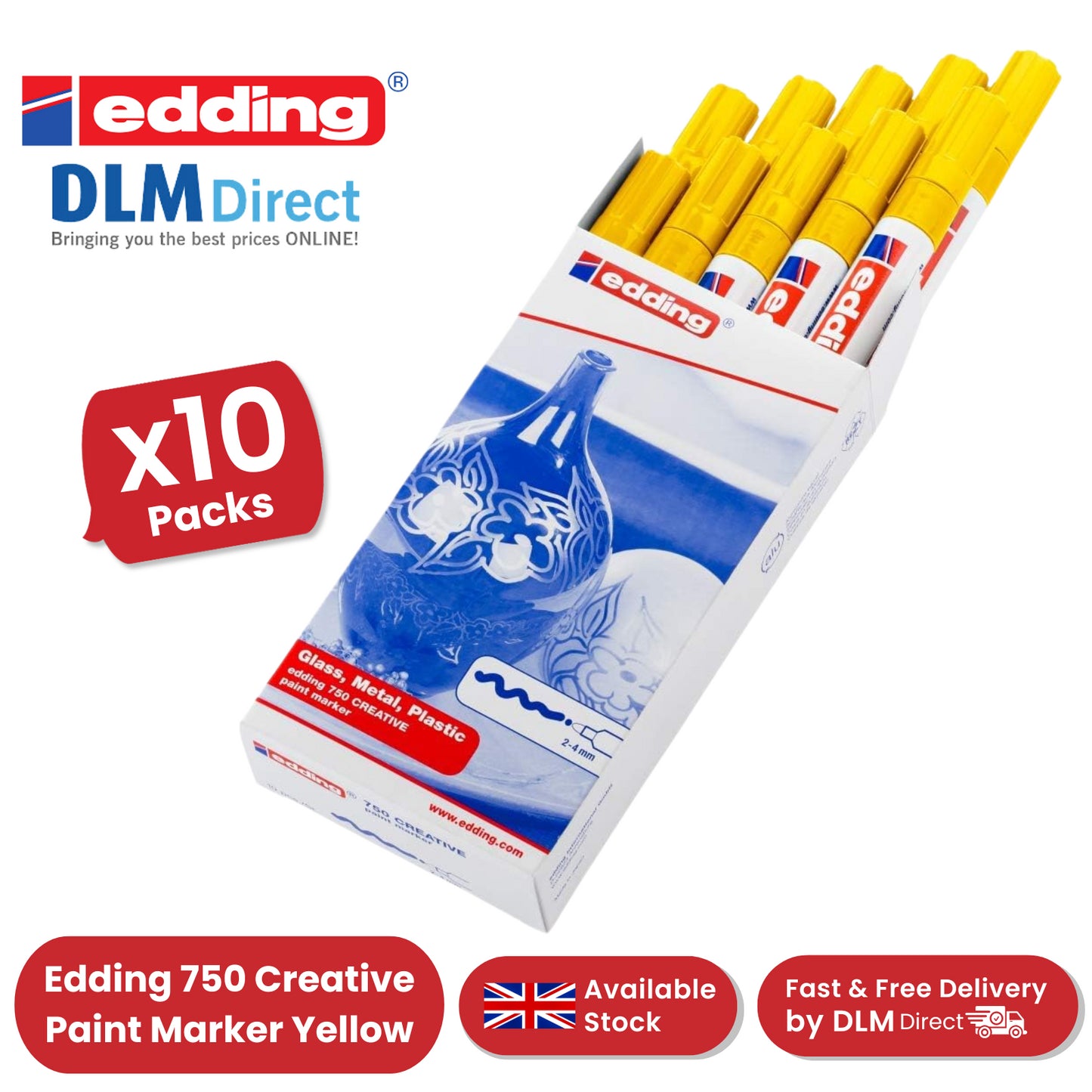 Edding Paintmarker Opaque Yellow Pack of 10