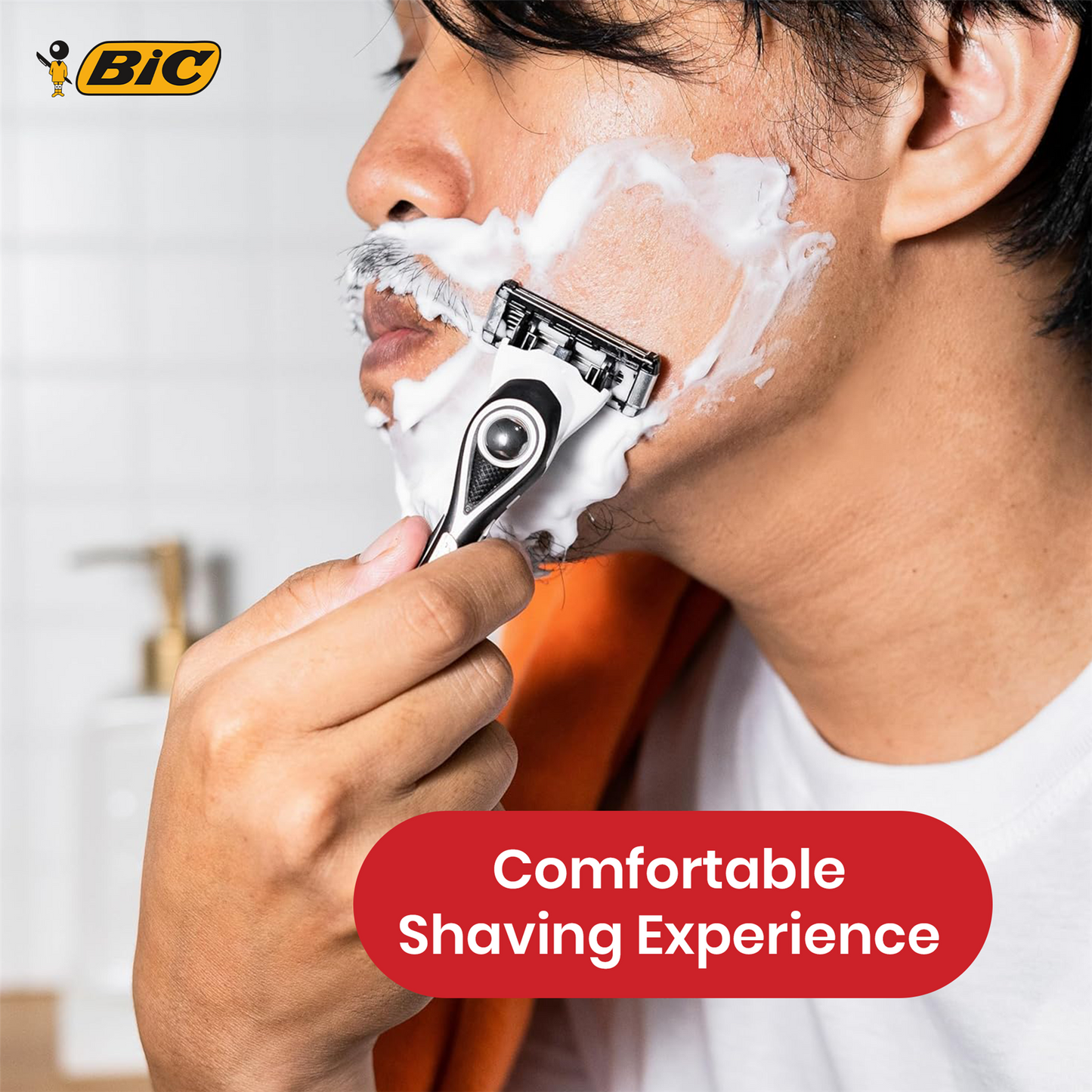 BIC Flex 5 Hybrid, Men's 5-Blade Razors, Precision Blade for Accuracy, Pack with 1 Handle and 4 Refills