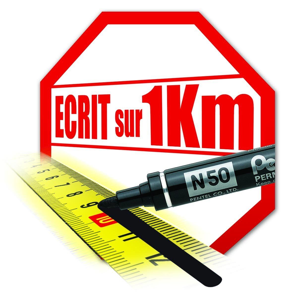 Pentel N50 Permanent Marker Bullet Tip 1.5-2mm Line Black Ref N50-A  - Pack of 12