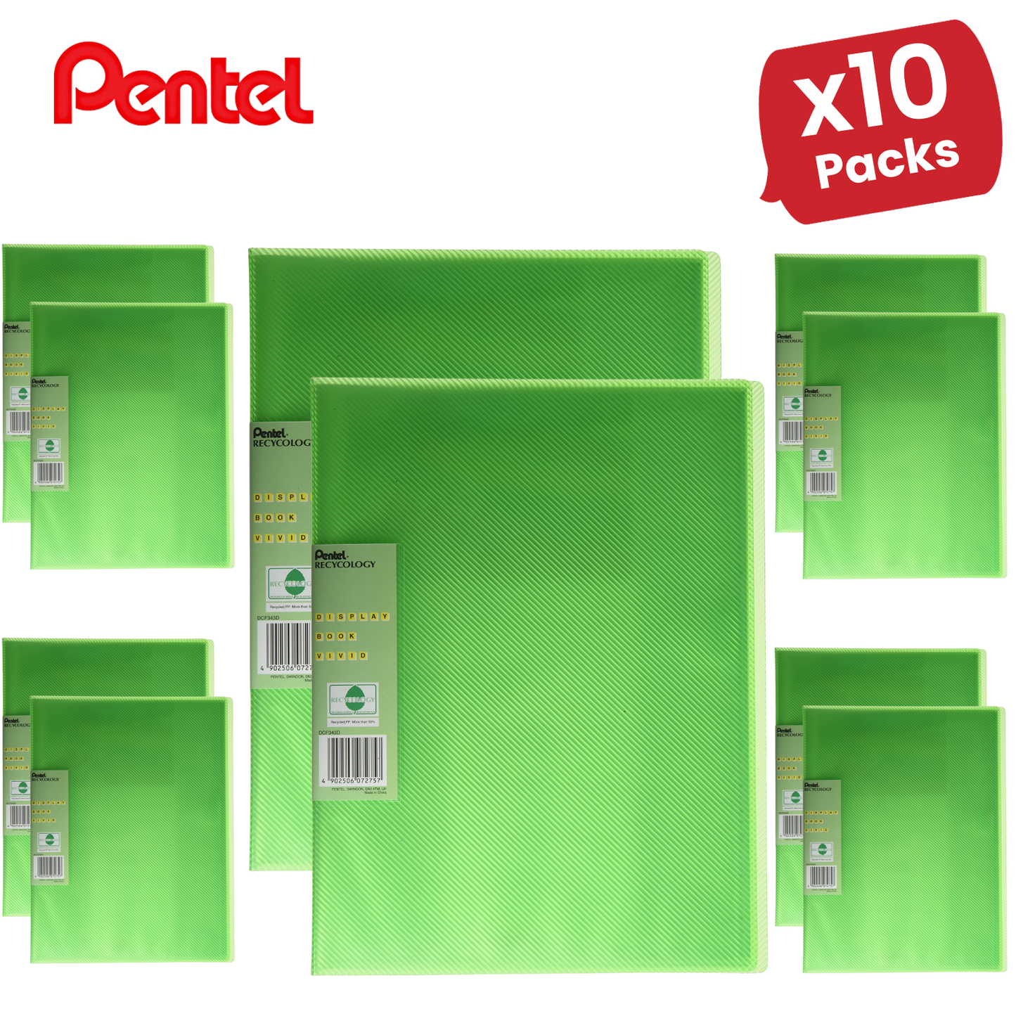 PENTEL RECY DISP BK VIVID 30PKT GREEN - Pack of 1