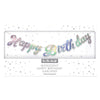 Party Banner � Happy Birthday Silver Iridescent Stitched Garland � 1.5 Metres