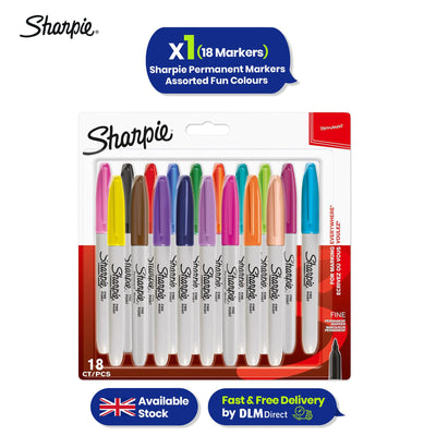 Sharpie Fine Permanent Marker Assorted - Blister Pack of 18