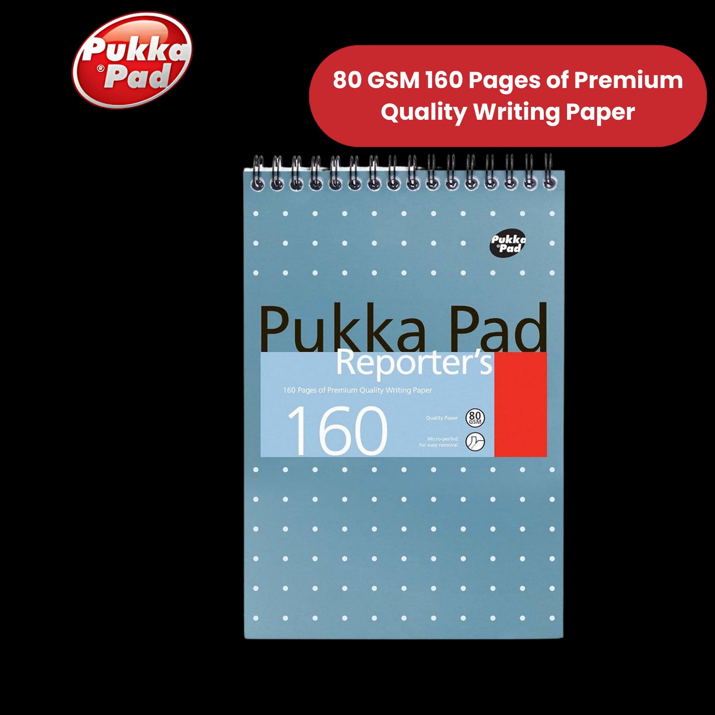 Pukka Reporter's Pad 160 pages - Lined - Pack of 6