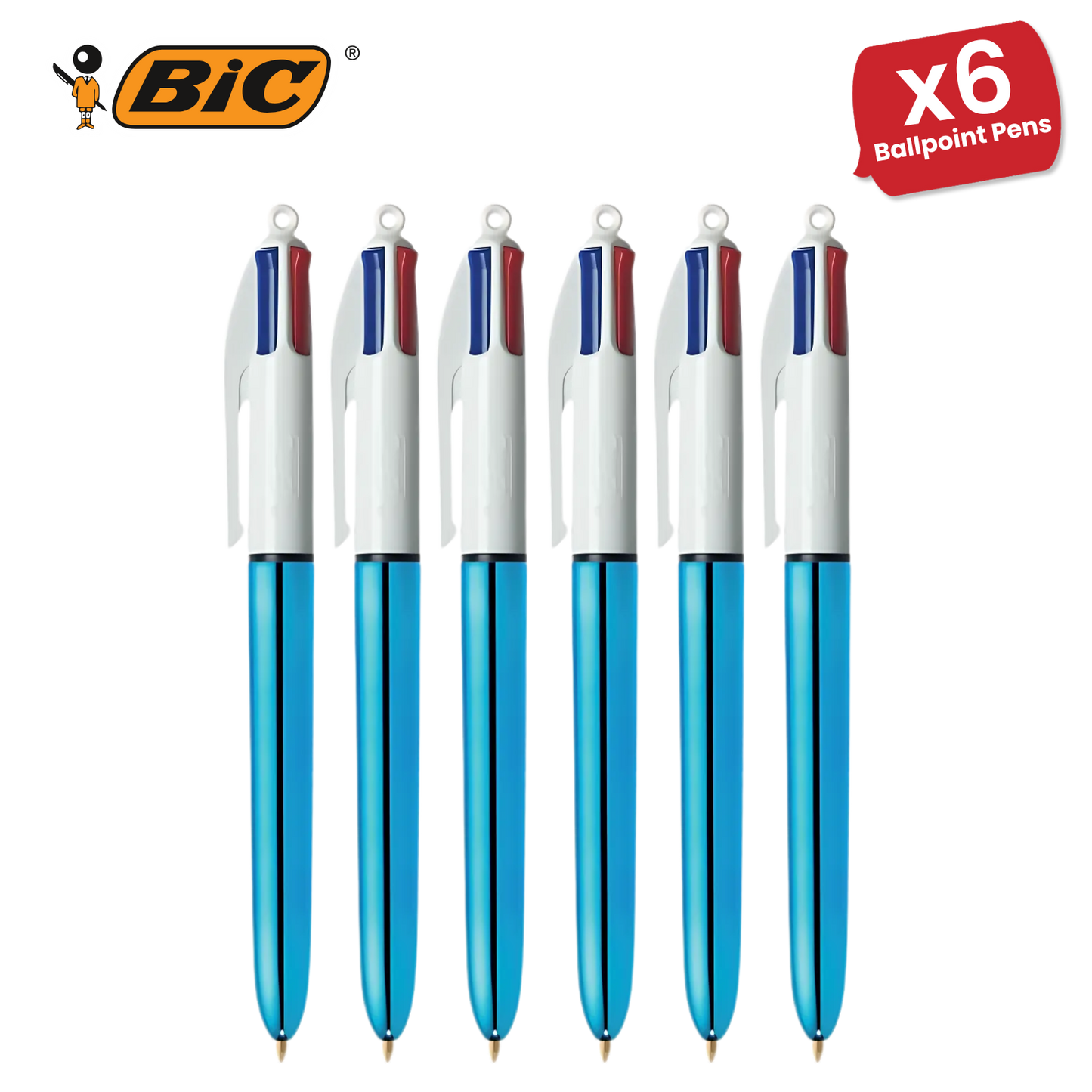Bic 4 Colour Shine - Blue - Single Pen