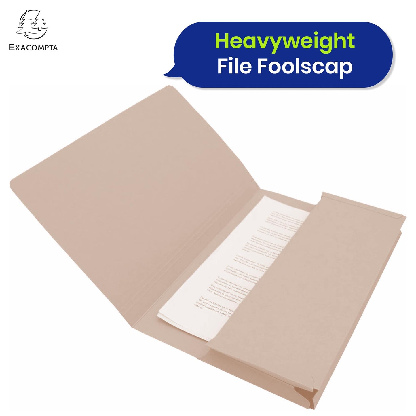 Exacompta Guildhall Full Flap Pocket Wallet – Foolscap Paper Organiser 315gsm Folder,Pack of 50(Buff)