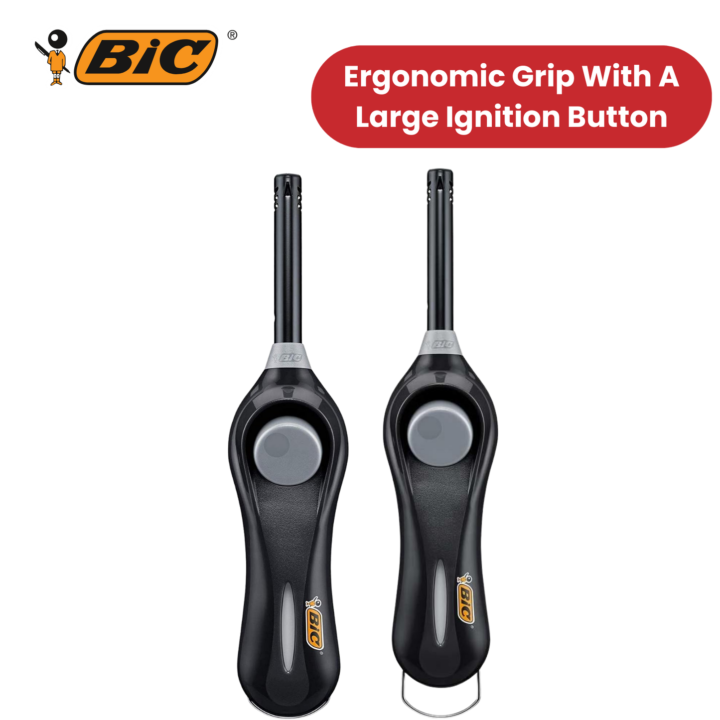 BIC Mega Standard Utility Lighter Black - Blister Pack of 2
