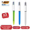 Bic 4 Colour Pack of 3 - 1 Original + 1 Shine Silver + 1 Fluo