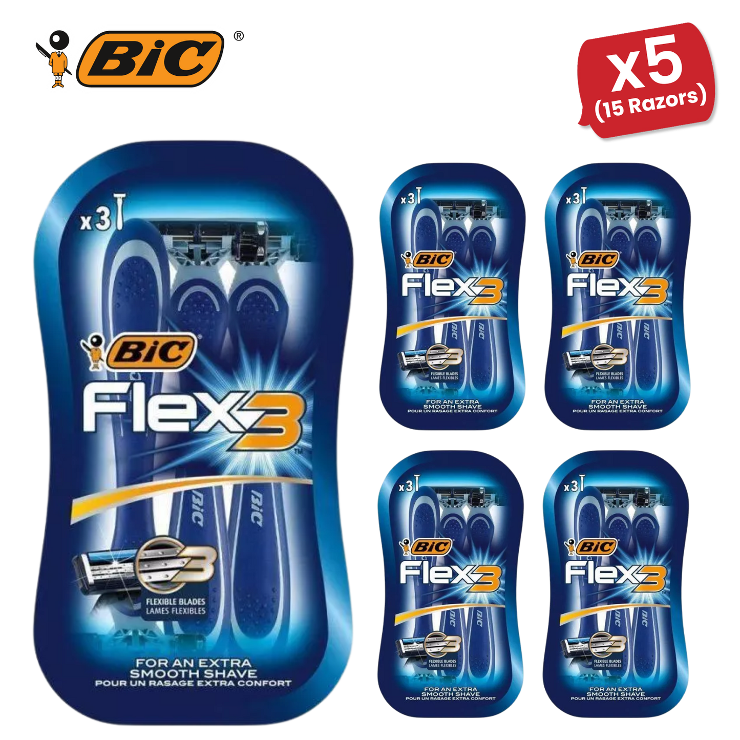 BIC Flex 3 Comfort Disposable Razors - Pack of 3