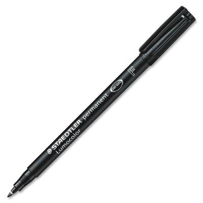 STAEDTLER LUMOCOLOR PERMANENT PENS FINE BLACK - BOX OF 10