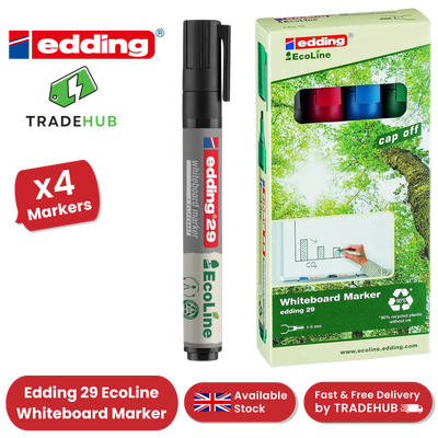 Edding 4-29-4 Pack of 4 Assorted Chisel Tip Markers - 1 to 36 Packs