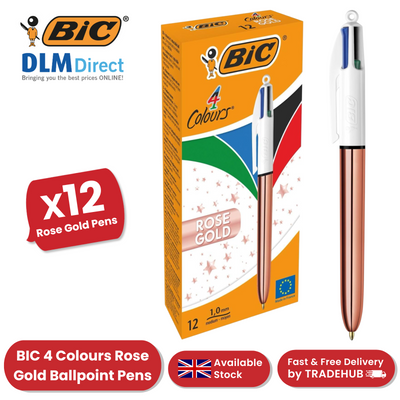 BIC 4 Colour Shine - Rose Gold - Pack of 12