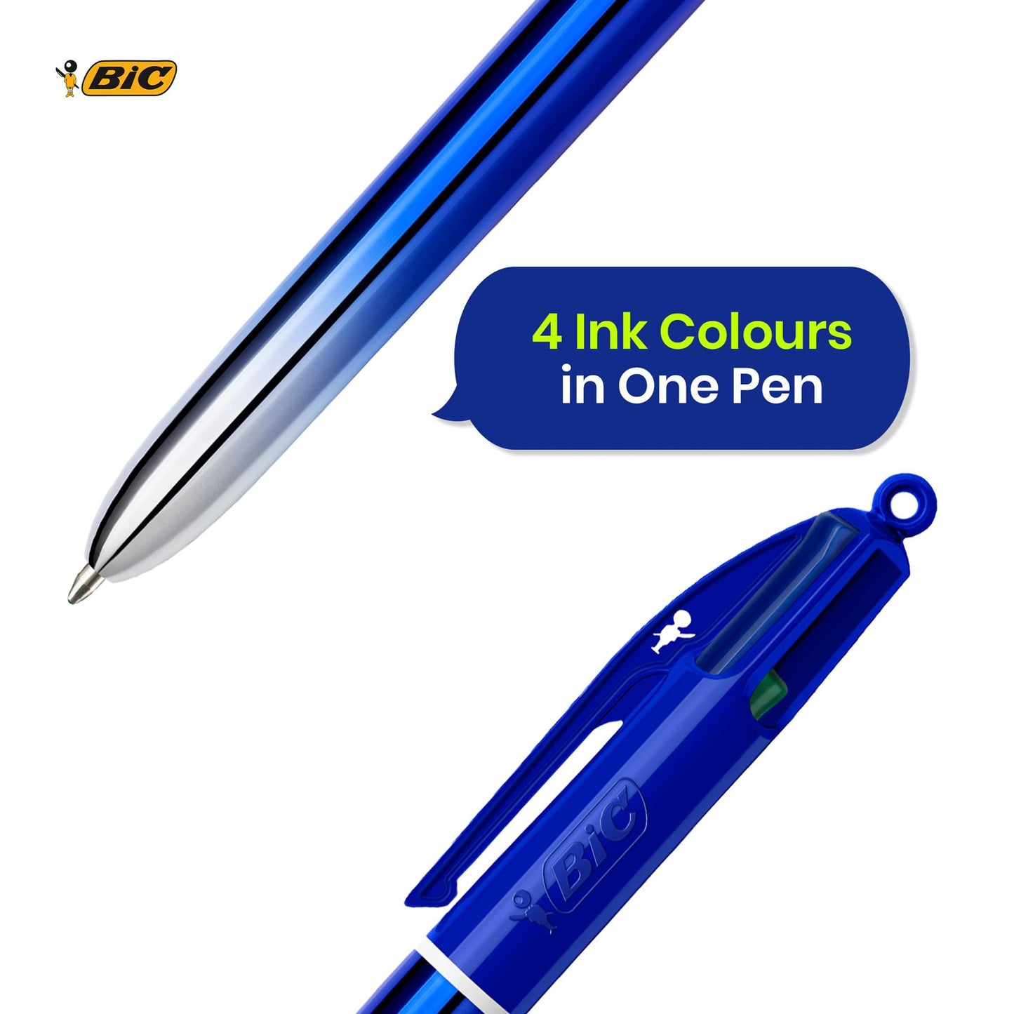BIC 4-Colour Smooth Gradient Pens Pack of 12 Medium Points for Office & Home