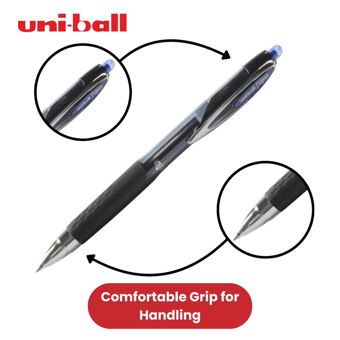 UNIBALL UMN207 SIGNO RETRACT RB GEL BLU - Pack of 12 - 1 to 5 Packs