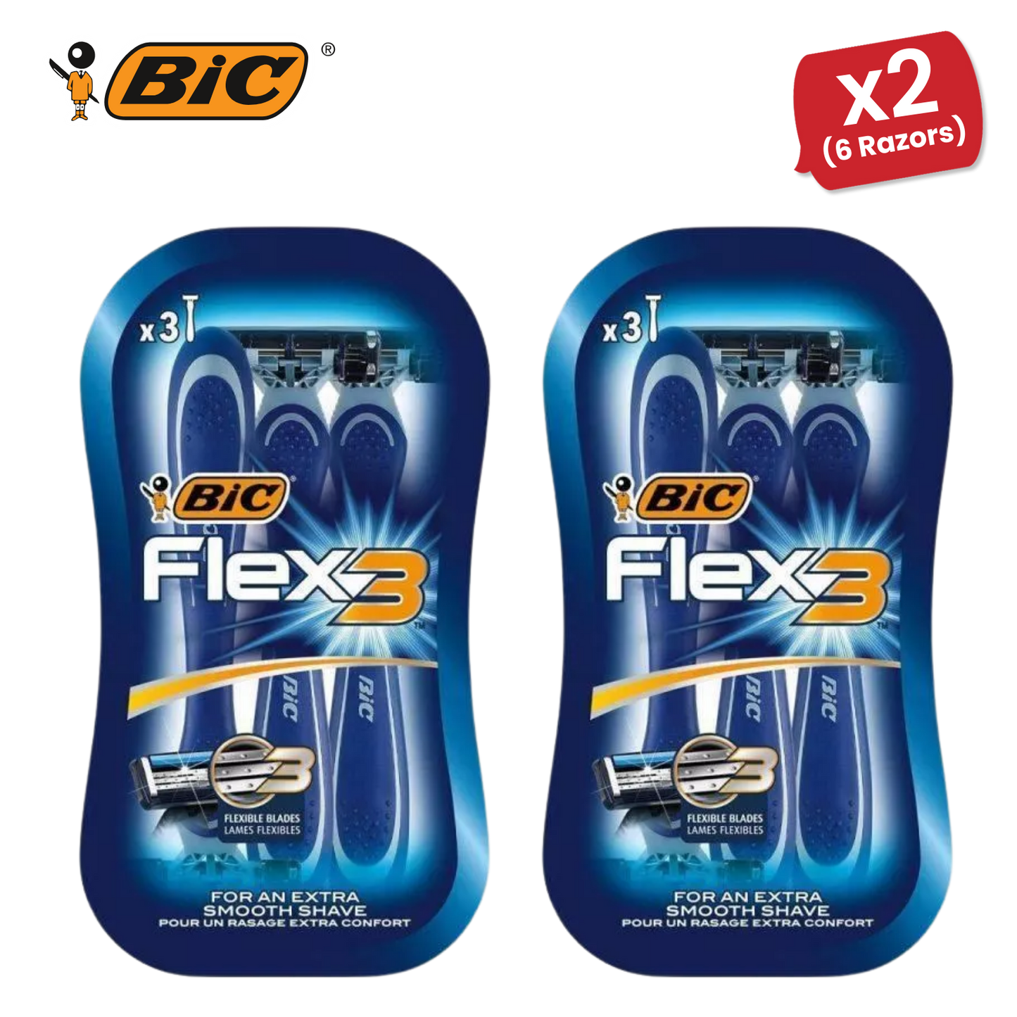 BIC Flex 3 Comfort Disposable Razors - Pack of 3