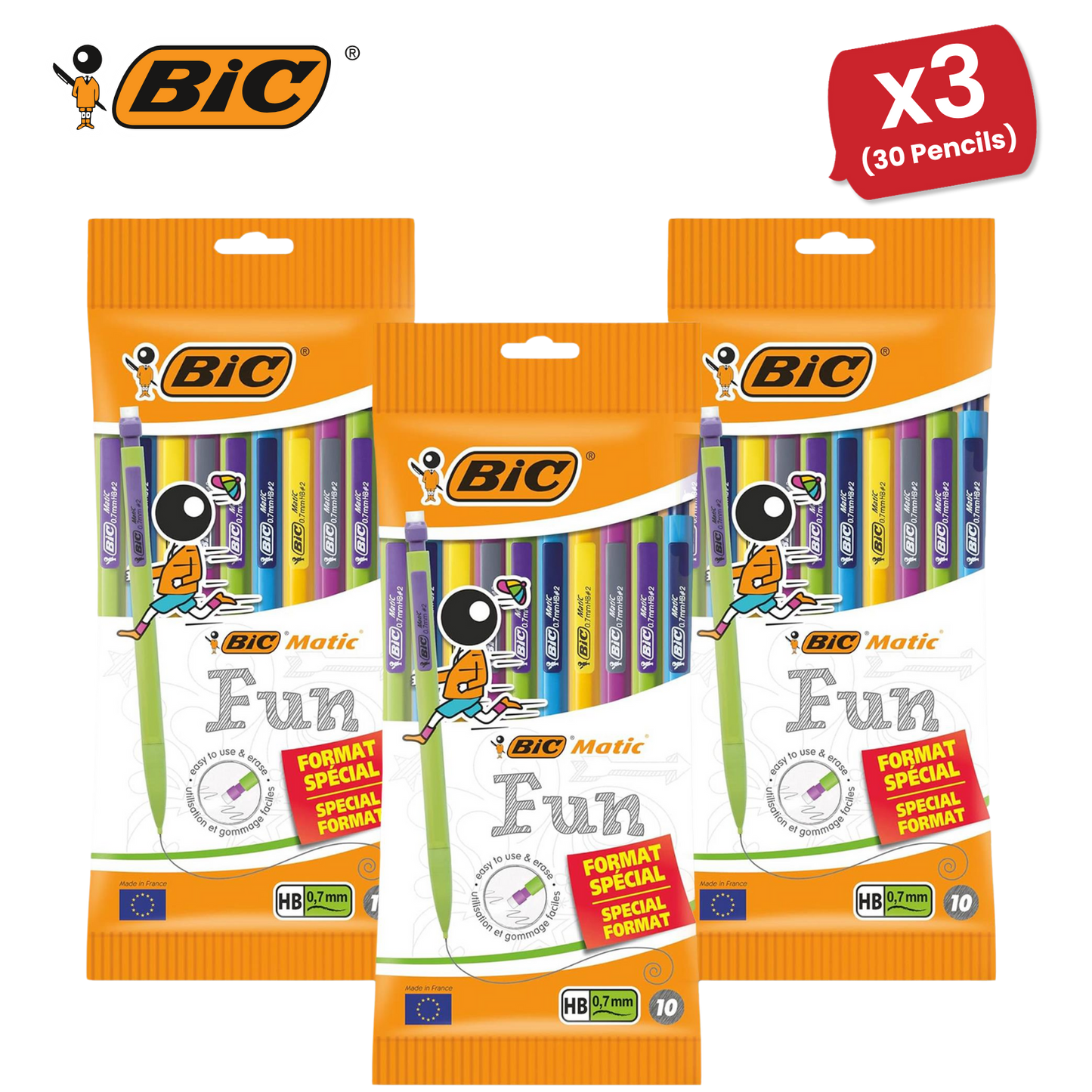 BIC Matic Combo Mechanical Pencils (Value Pack of 8, Plus 2 Free)