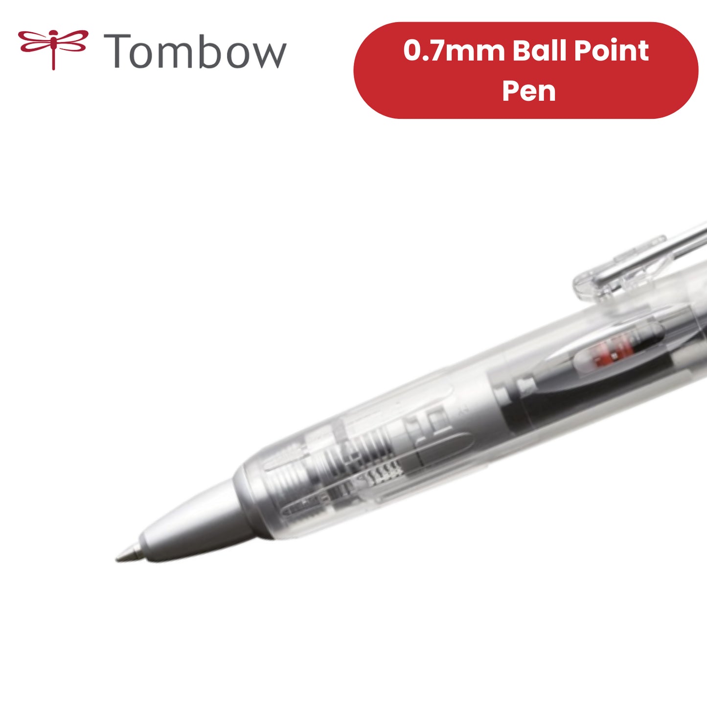 Tombow Ballpoint  AirPress Pen Transparent Barrel BK Pack of 1 - 1 to 36 Packs