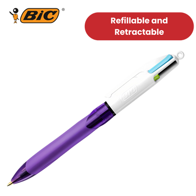 Bic 4-Colours Grip Fashion Ballpoint Pen 1.0mm - Pack of 1