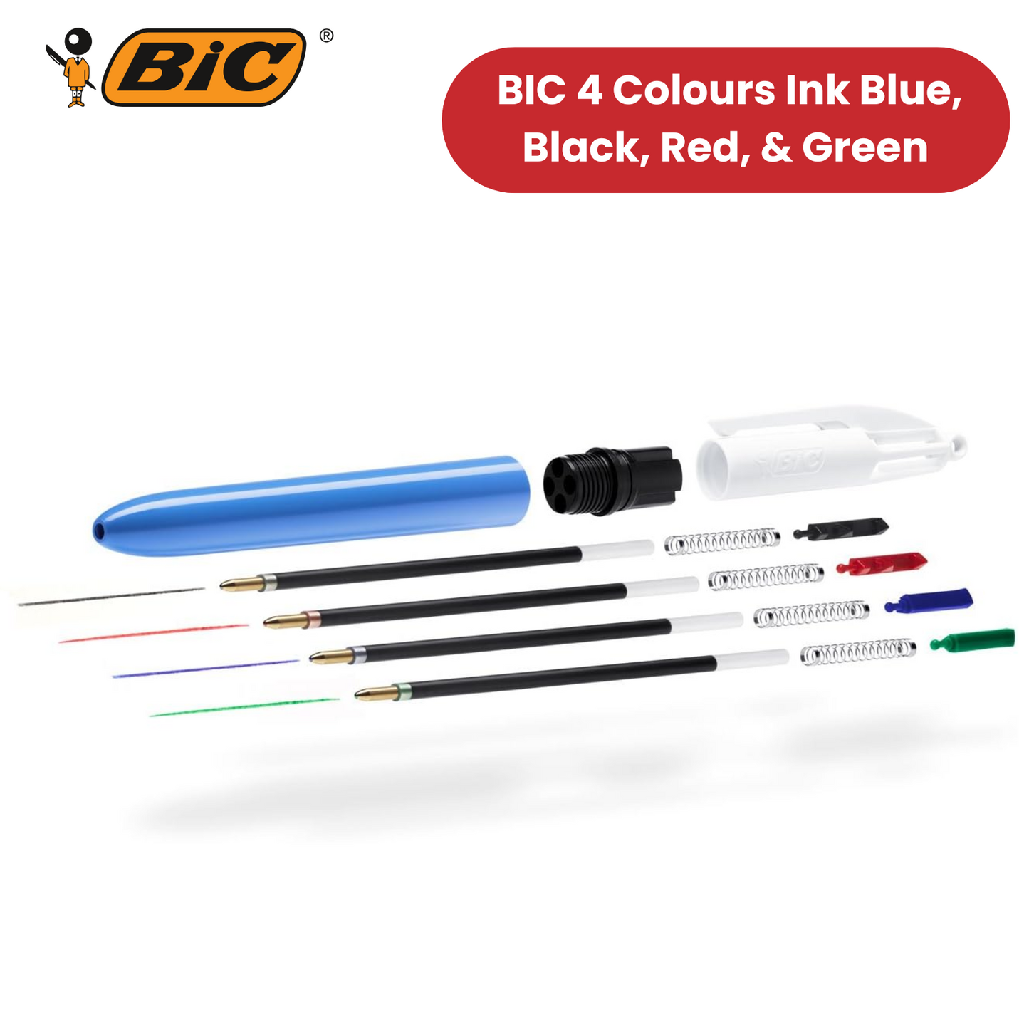 BIC 4 Colours - 1 Extra-Comfort Grip + 1 Pro + 1 Original