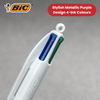 Bic 4 Colour Shine - Purple - Pack of 3