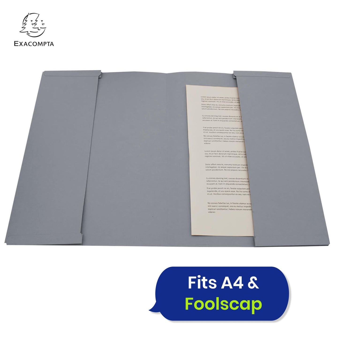 Exacompta Guildhall Foolscap Document Wallets, Double Pocket Legal, 315gsm Manilla, Blue Angel, A4, Pack 25