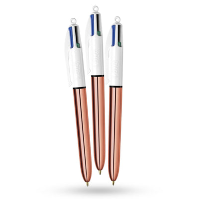 BIC 4 Colour Shine - Rose Gold - Pack of 3