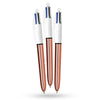 BIC 4 Colour Shine - Rose Gold - Pack of 3