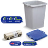 DURABIN 90L Grey Bin with Blue Lid and 25x 110L Recycled Bin Bags for Everyday Use