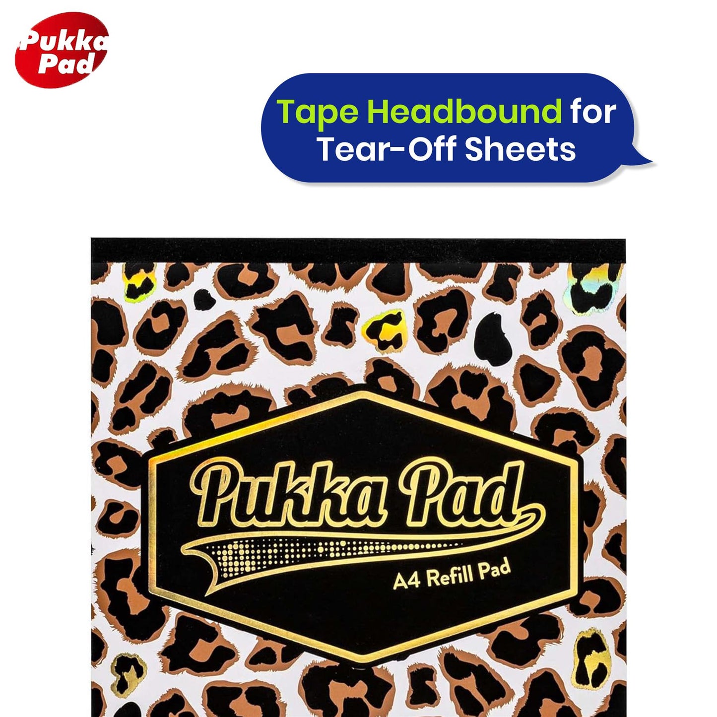 Pukka Pad A4 Refill Notepad –2 Pack Zebra & Leopard Print Writing Pad For Work Projects