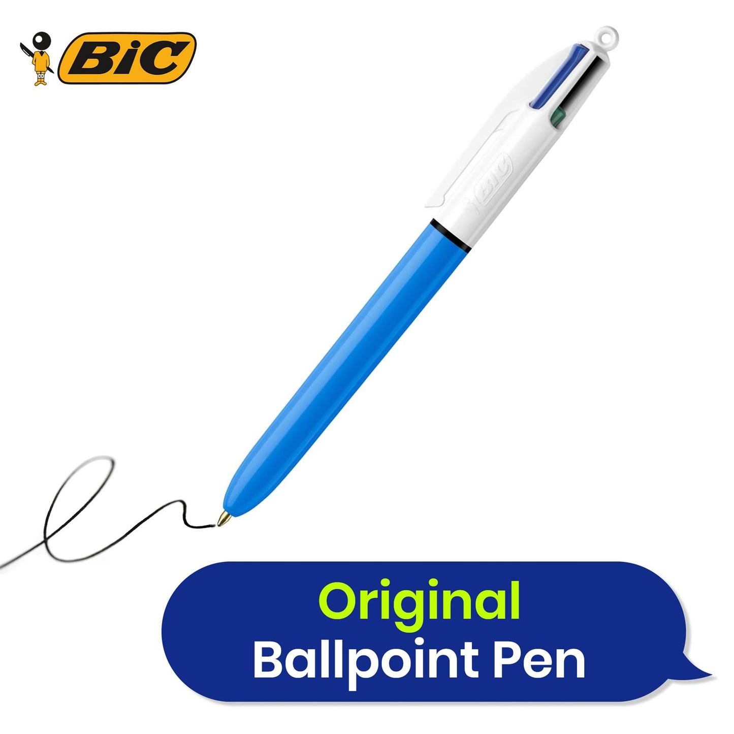 Bic 4-Colours Original Medium Ballpoint Pen 1.0mm Tip - Pack of 5