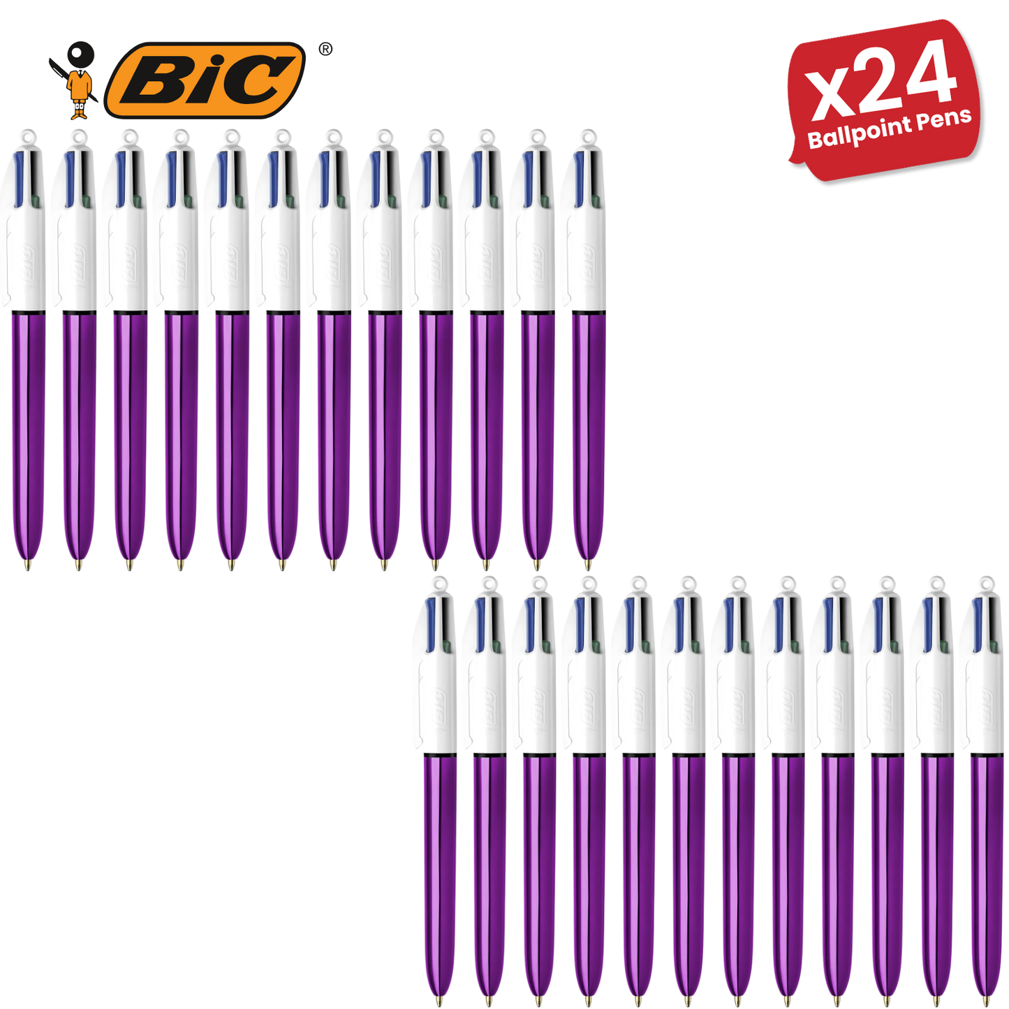 Bic 4 Colour Shine - Purple - Single Pen