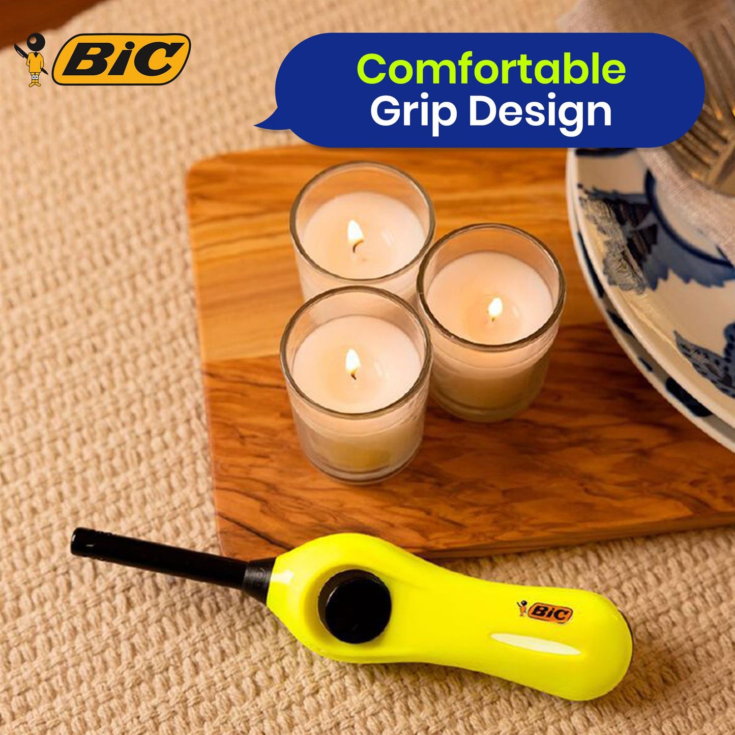 BIC Mega Standard Utility Lighter Design - Pack of 4
