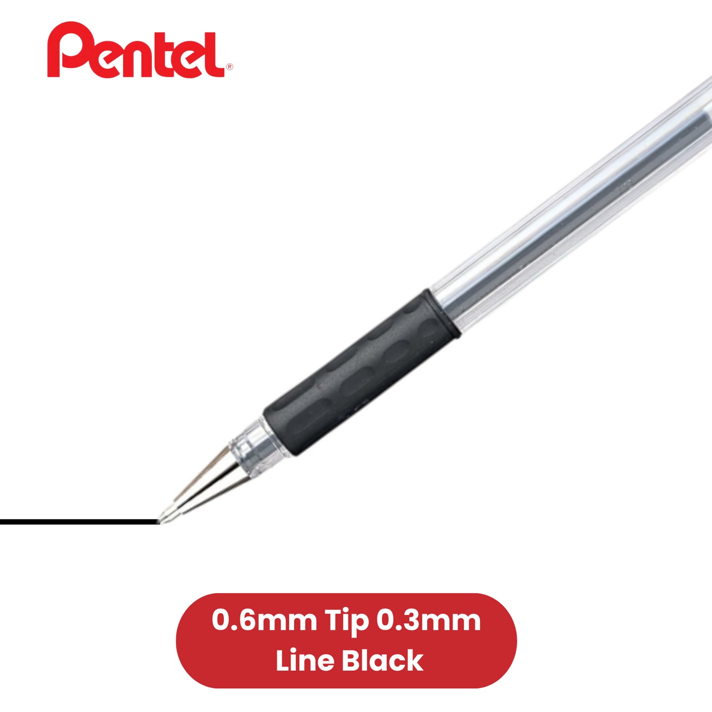 PENTEL HYBRID GELGRIP RBL BLACK K116E-A - Pack of 12 - 1 to 5 Packs