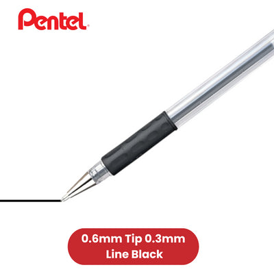 PENTEL HYBRID GELGRIP RBL BLACK K116E-A - Pack of 12 - 1 to 5 Packs