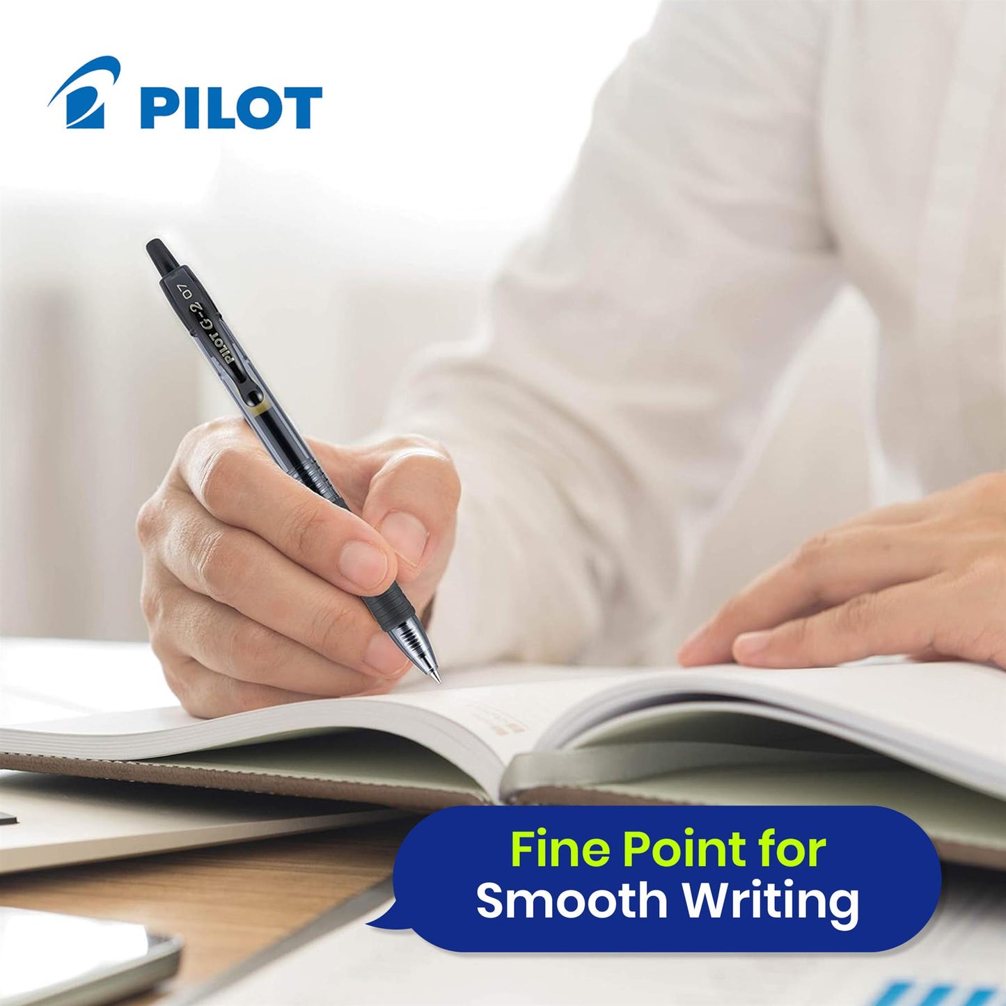 Pilot G-207 Retractable Gel Rollerball Medium Value Pack Black (Pack of 8)