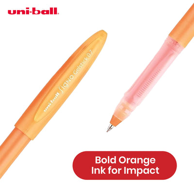 Uni Ball Signo Gelstick UM-170 Orange Gel Roller Ball Pens, 12 Pack, 0.7mm Tip