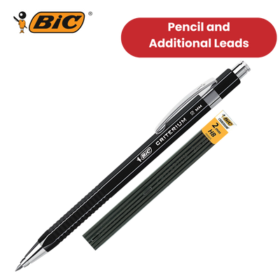 BIC Criterium 2mm Lead Mechanical Pencil  Plus 6 Leads),Black - Pack of 1 to 5