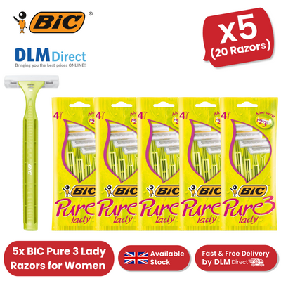 Bic Pure 3 Lady Shavers - 5 Packs