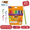 BIC Kids Kid Couleur Felt Medium Blocked Tip Colouring Pens - Pack of 12