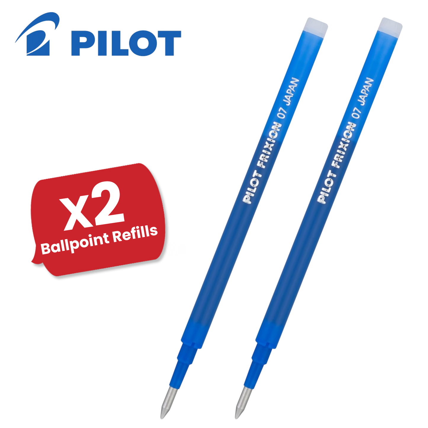 Pilot Frixion Roller Ballpoint Pen Refills 0.7mm Tip Smooth Writing - Blue Ink